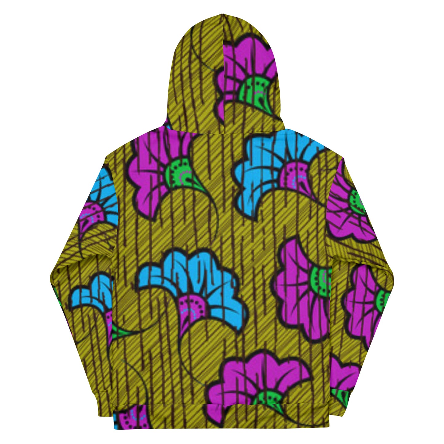 Blue Purple Floral Ankara Unisex Hoodie