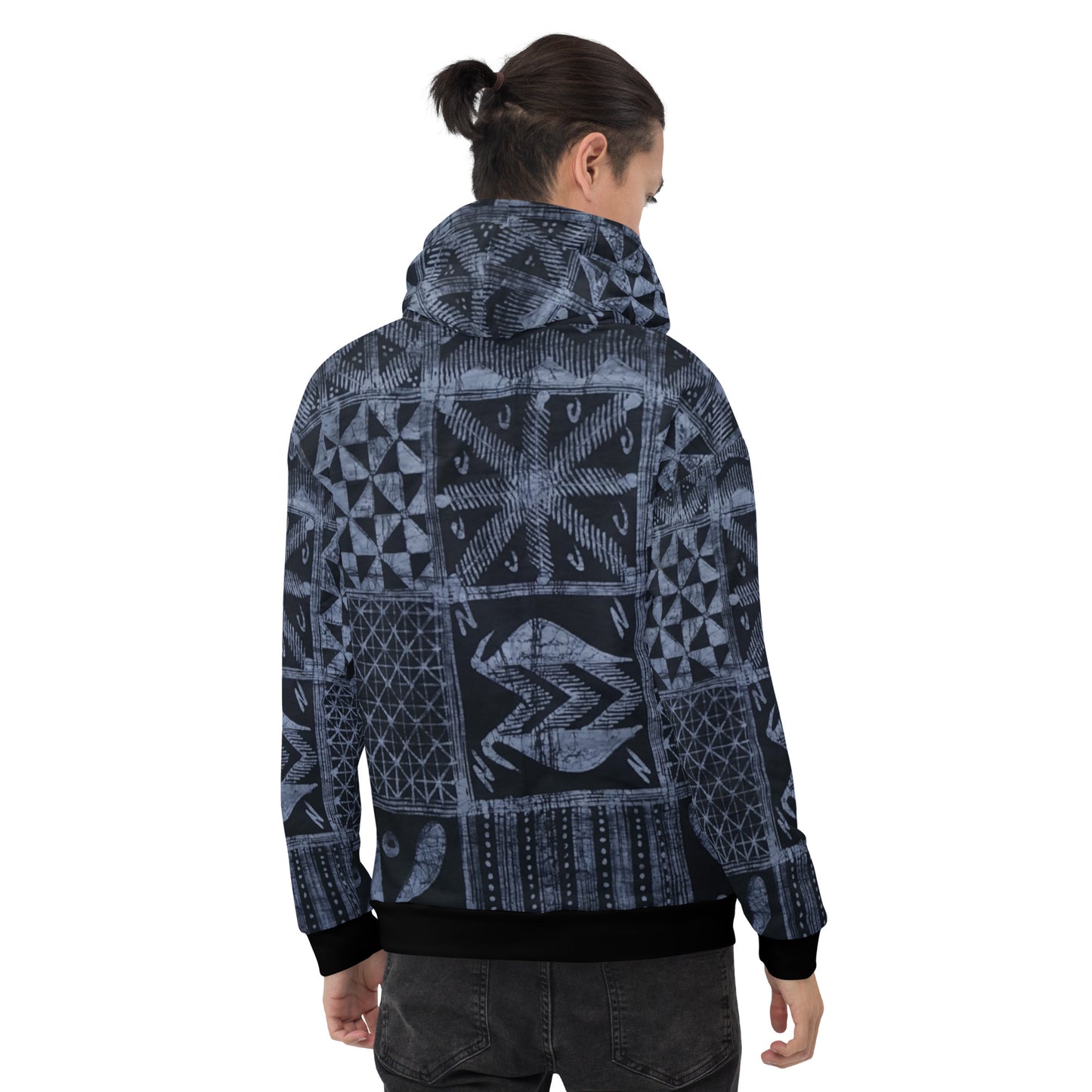 Dark Blue Adire Unisex Hoodie