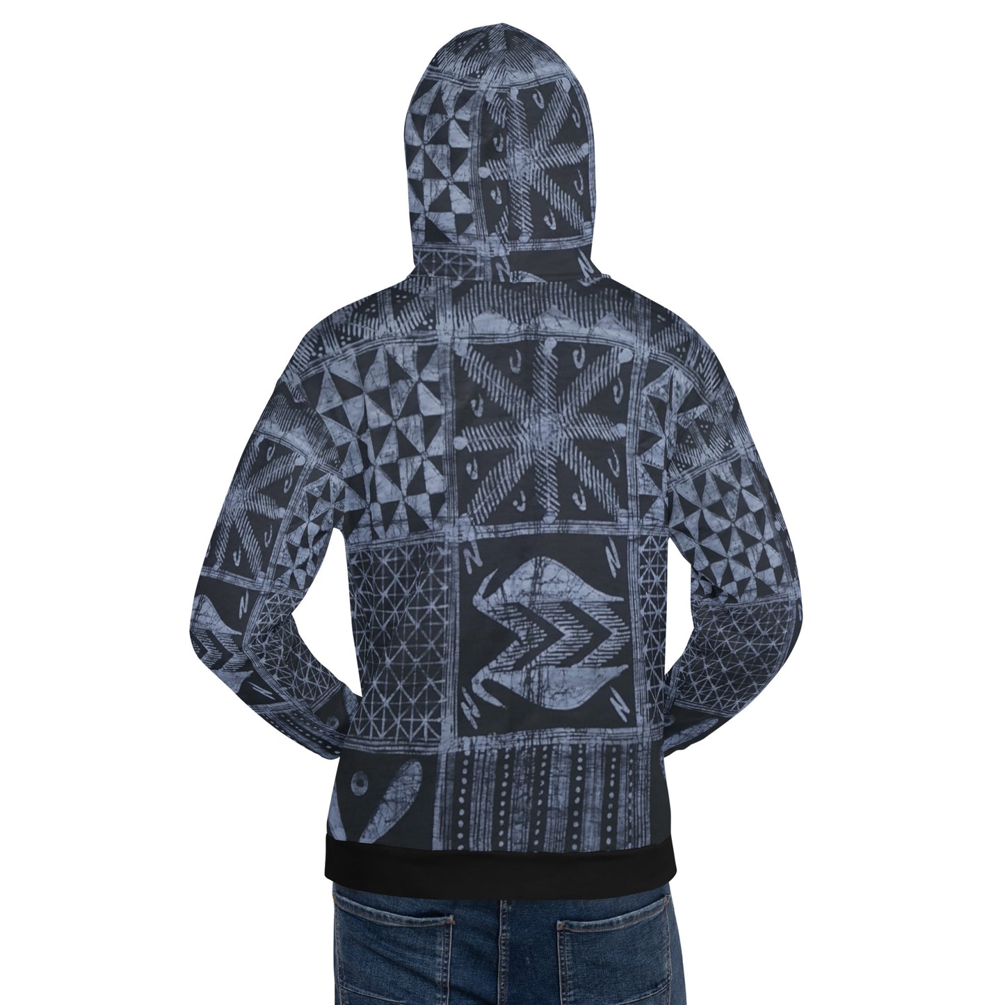 Dark Blue Adire Unisex Hoodie