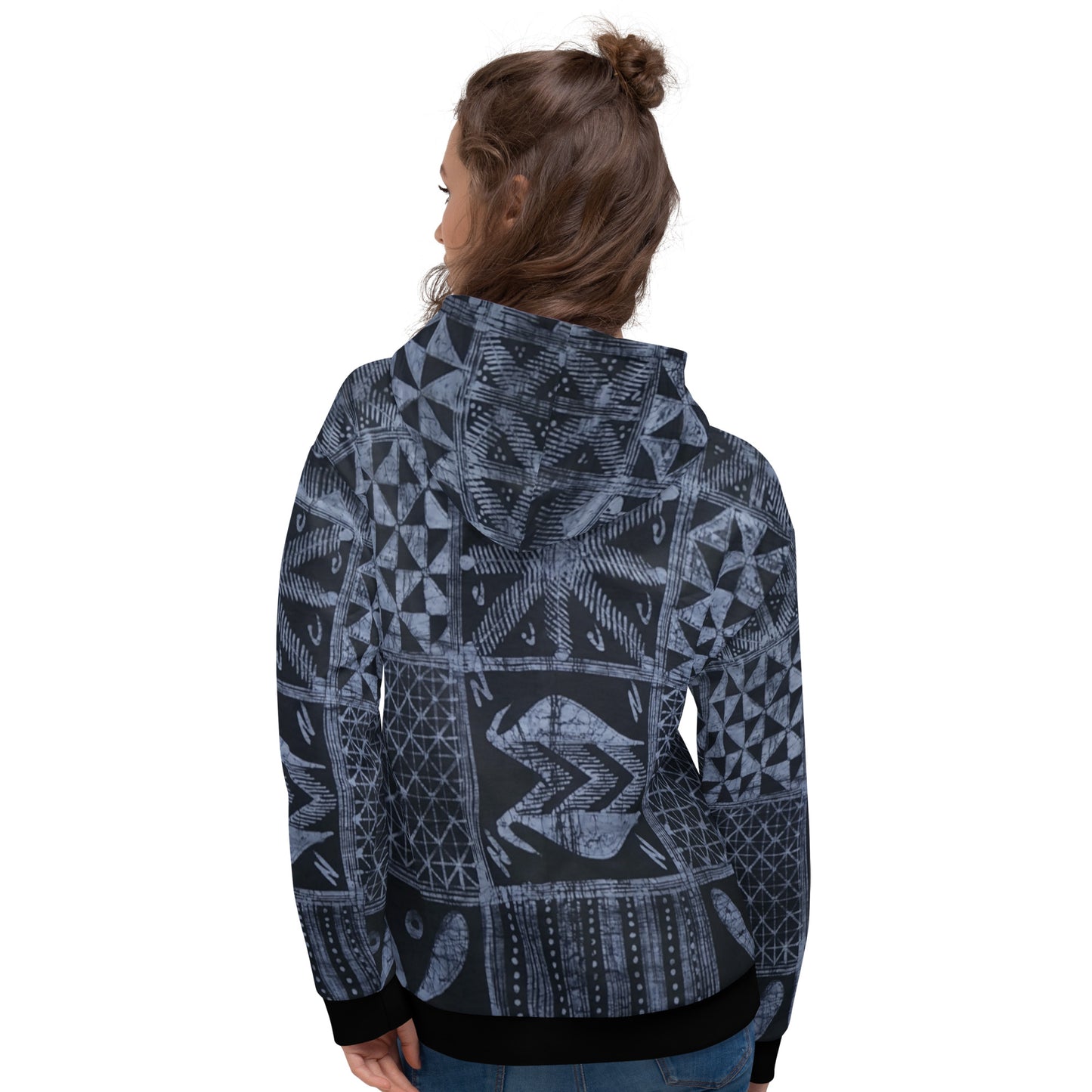 Dark Blue Adire Unisex Hoodie