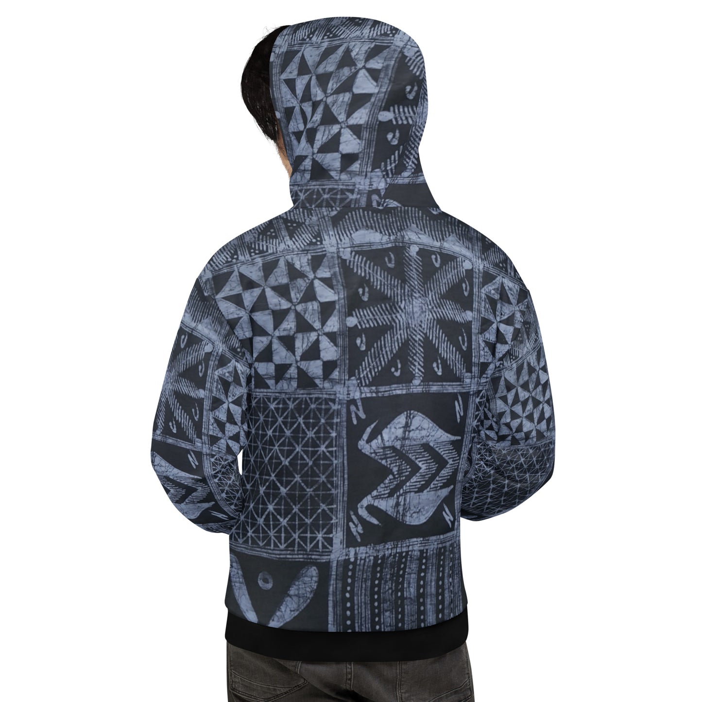 Dark Blue Adire Unisex Hoodie