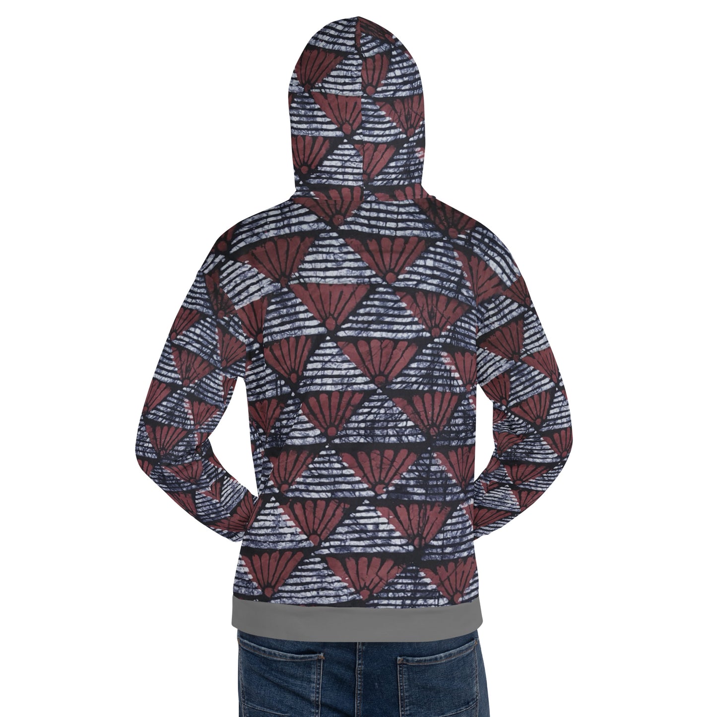 Red Black Ankara Unisex Hoodie