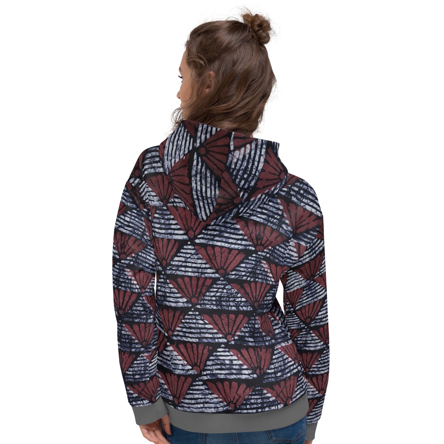 Red Black Ankara Unisex Hoodie