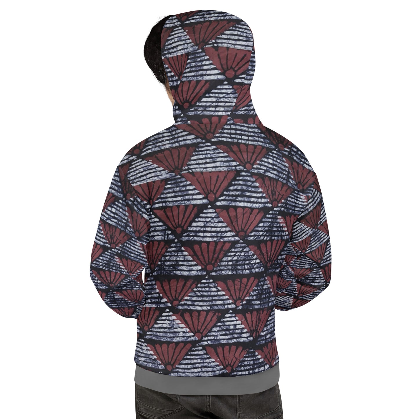 Red Black Ankara Unisex Hoodie