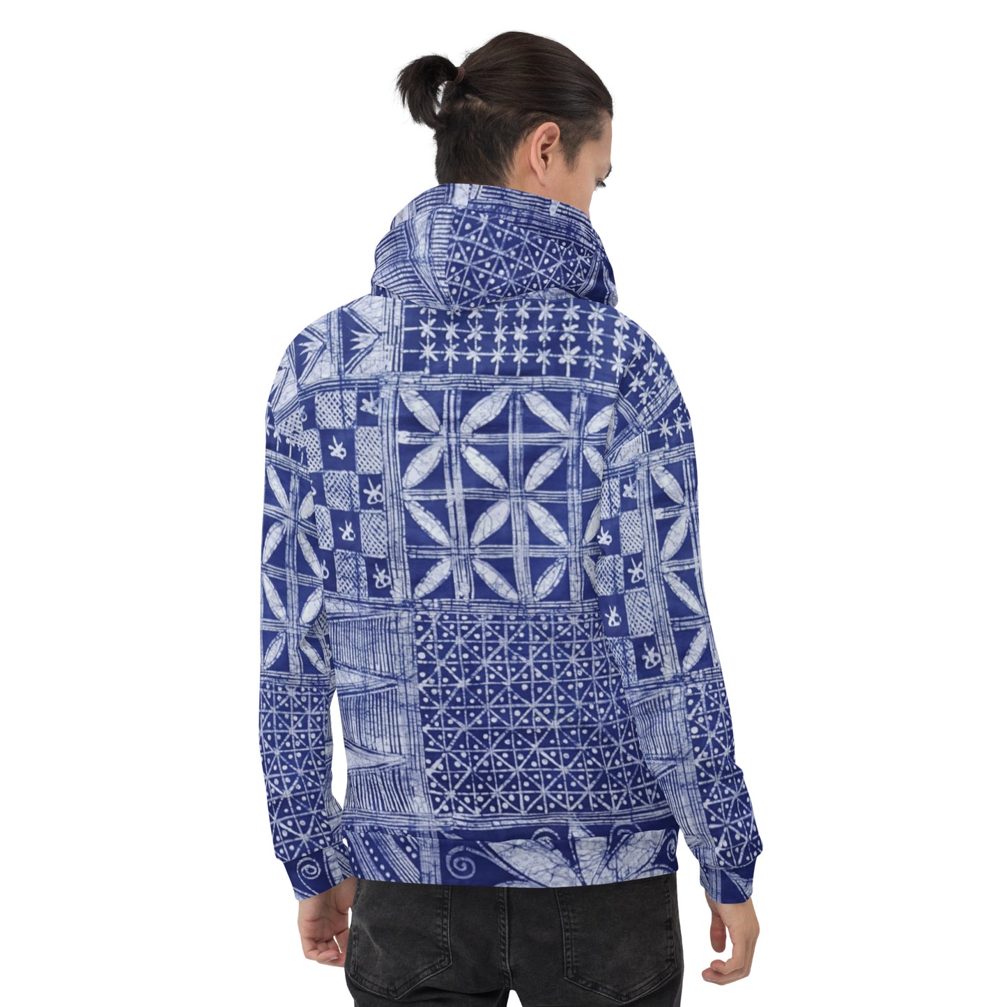 Blue African Adire Unisex Hoodie