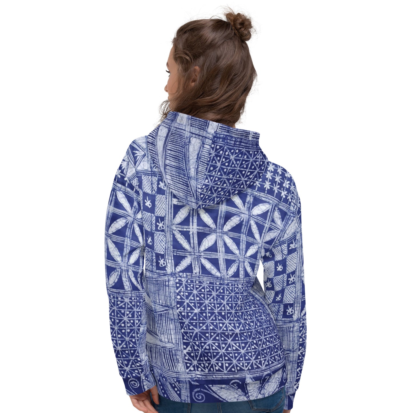 Blue African Adire Unisex Hoodie