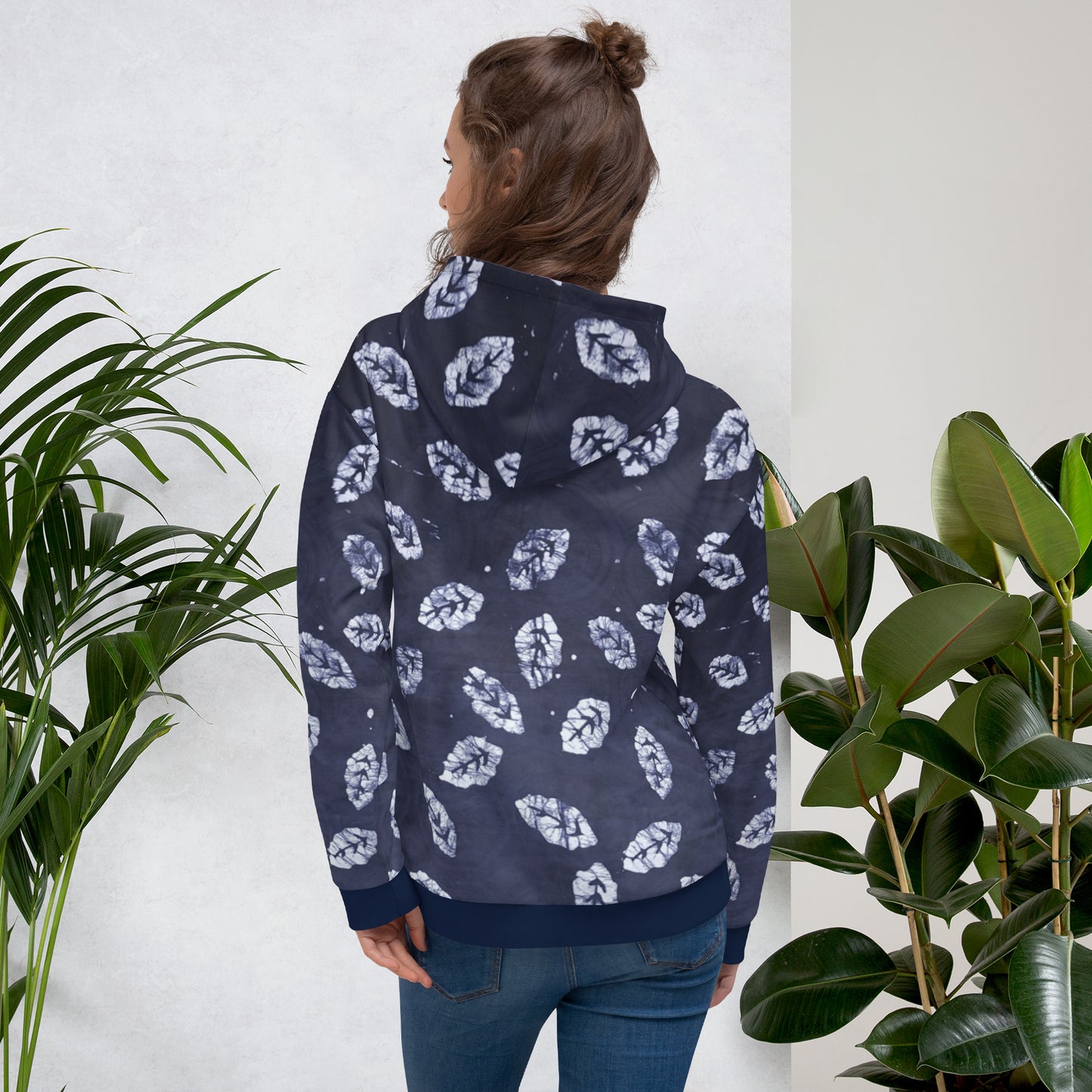 Indigo Leaf Adire Unisex Hoodie