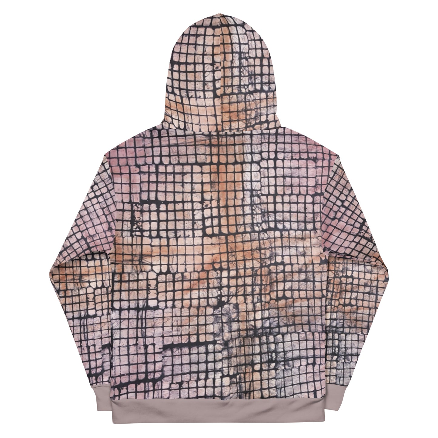 Pink Checked Adire Unisex Hoodie