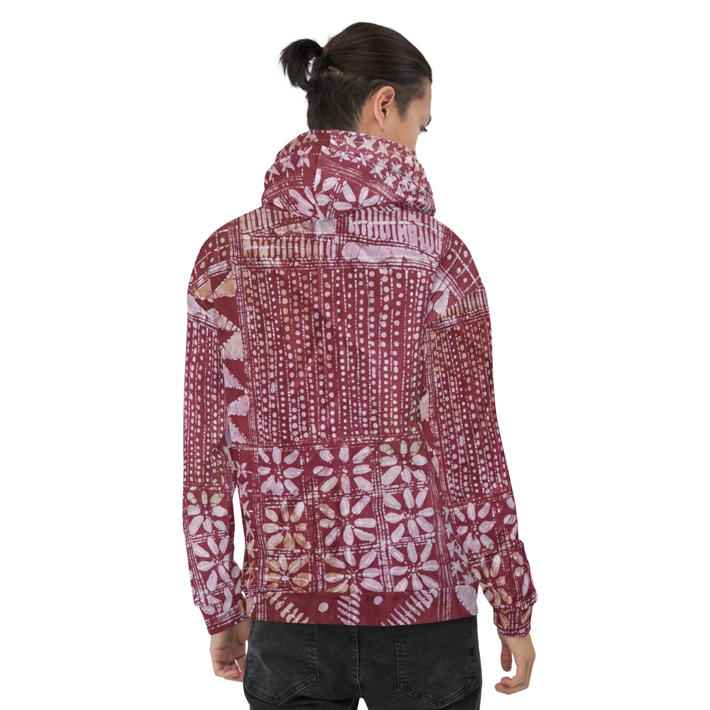 Red Traditional Adire Unisex Hoodie