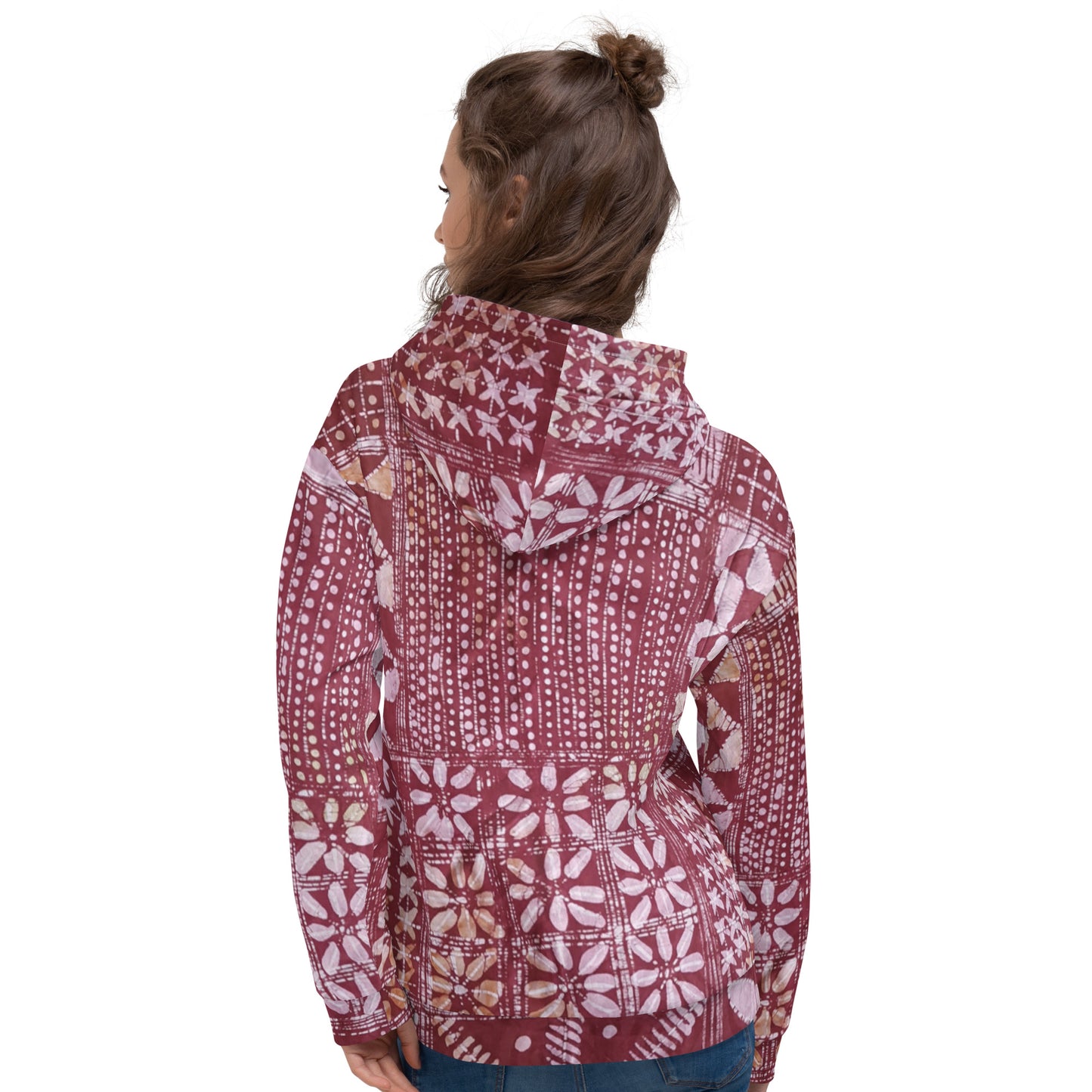 Red Traditional Adire Unisex Hoodie