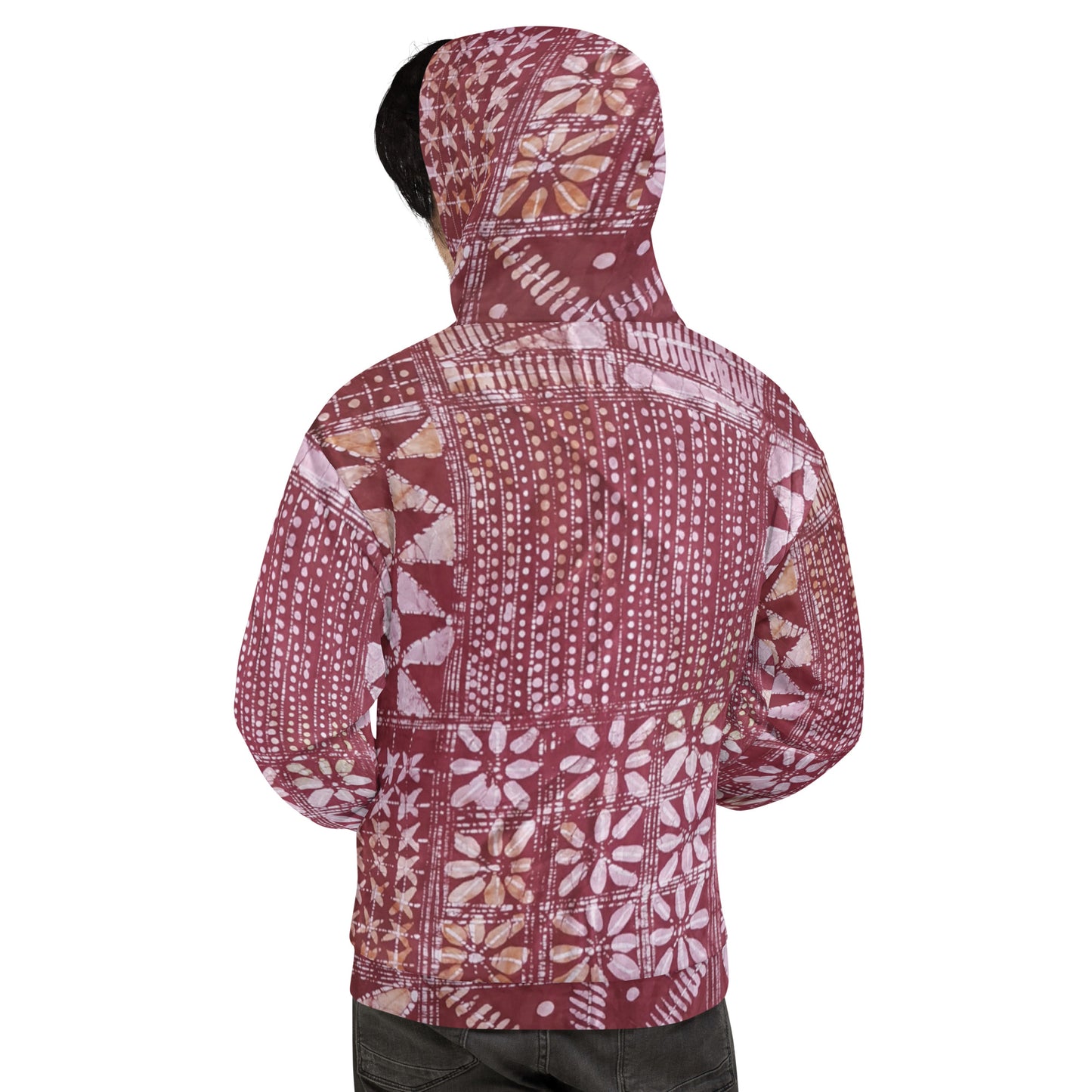 Red Traditional Adire Unisex Hoodie