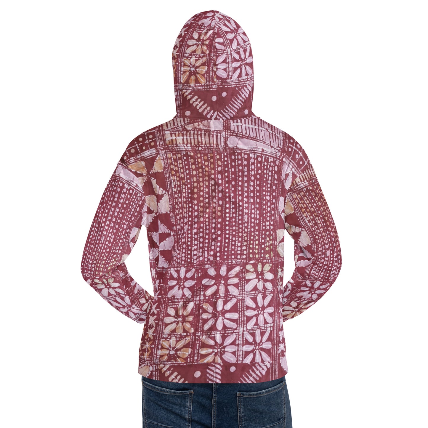 Red Traditional Adire Unisex Hoodie