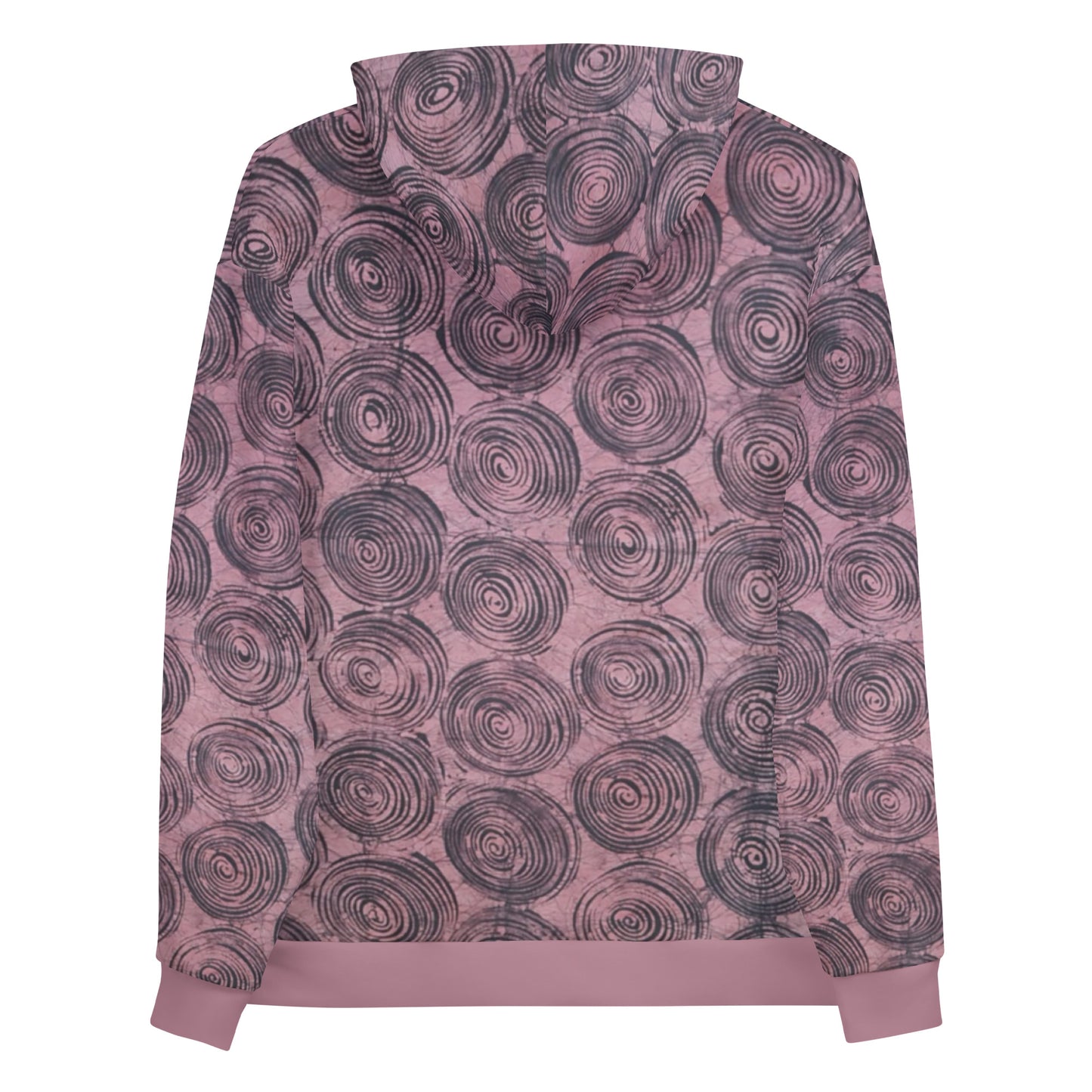 Pink & Black Swirl Adire Unisex Hoodie