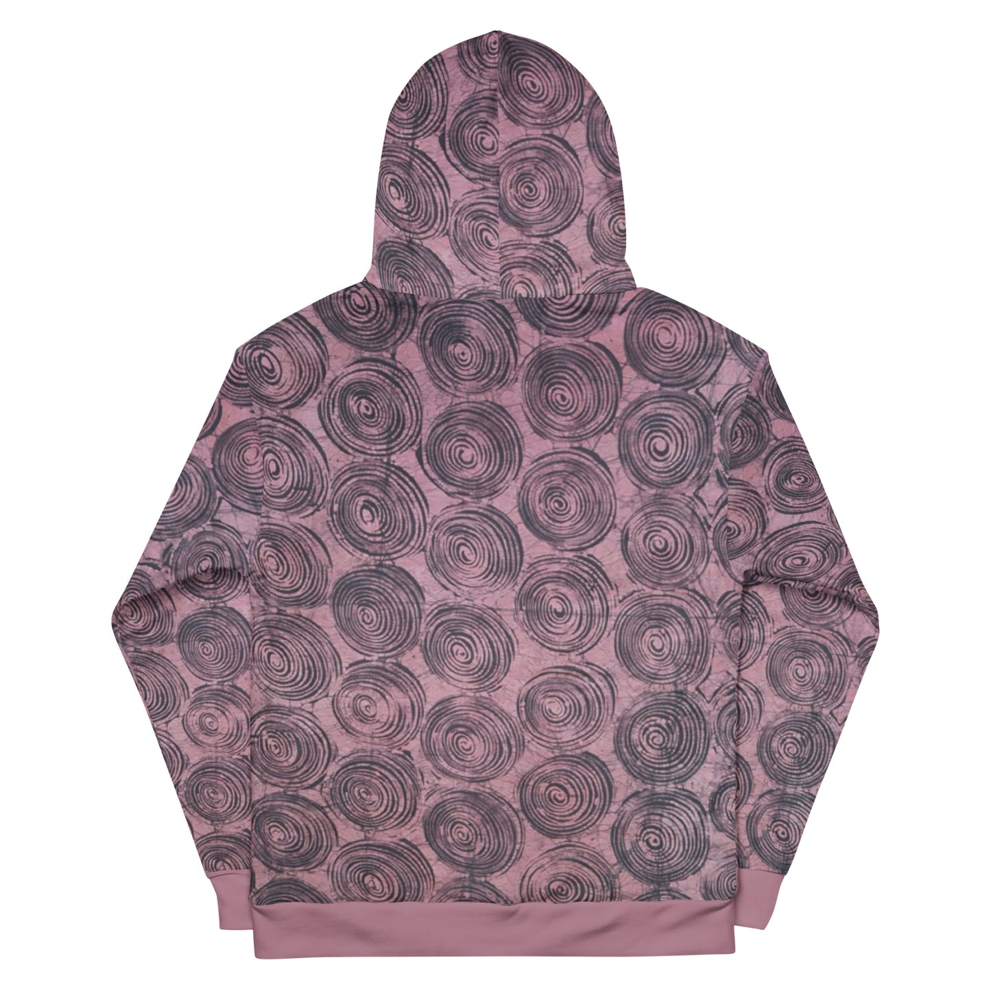 Pink & Black Swirl Adire Unisex Hoodie