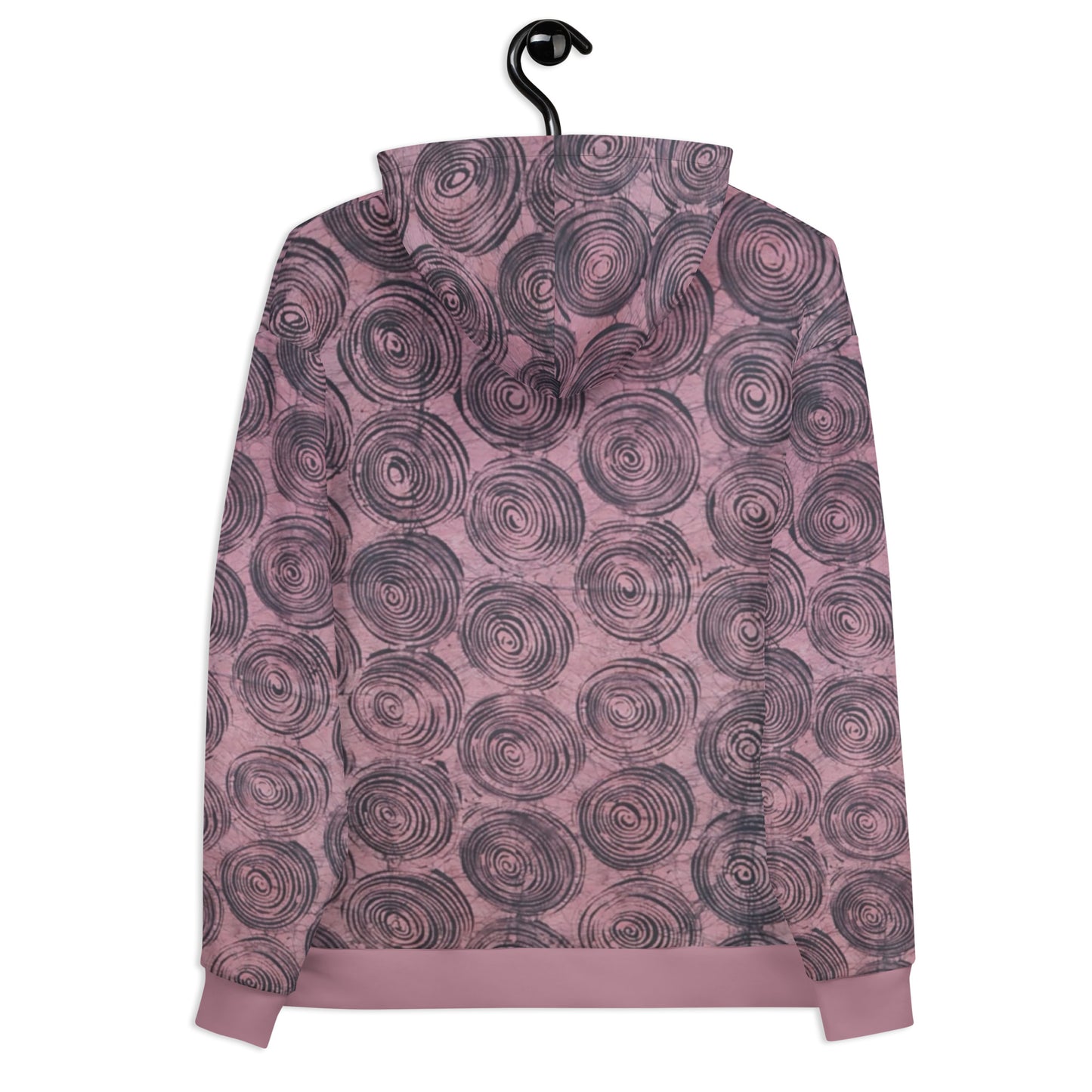 Pink & Black Swirl Adire Unisex Hoodie