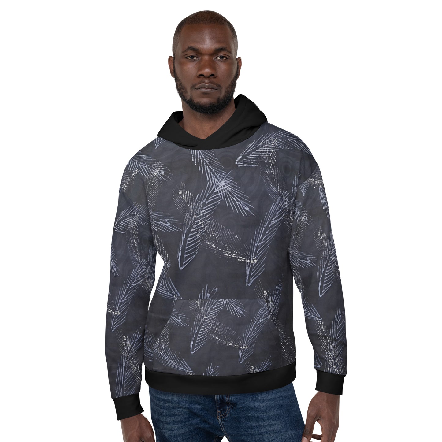 Indigo Black Adire Unisex Hoodie