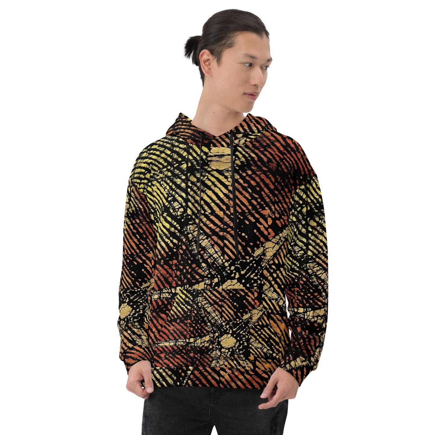 Yellow Orange Ankara Unisex Hoodie