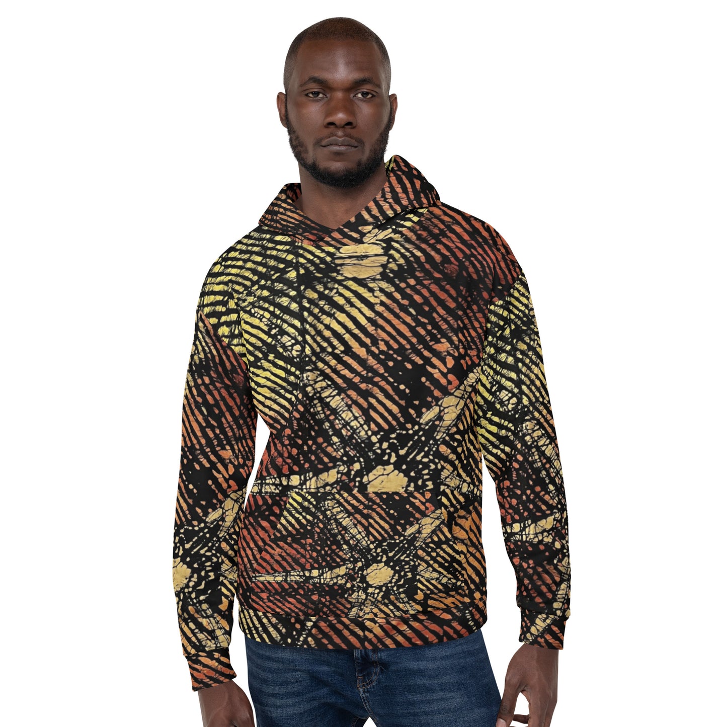 Yellow Orange Ankara Unisex Hoodie