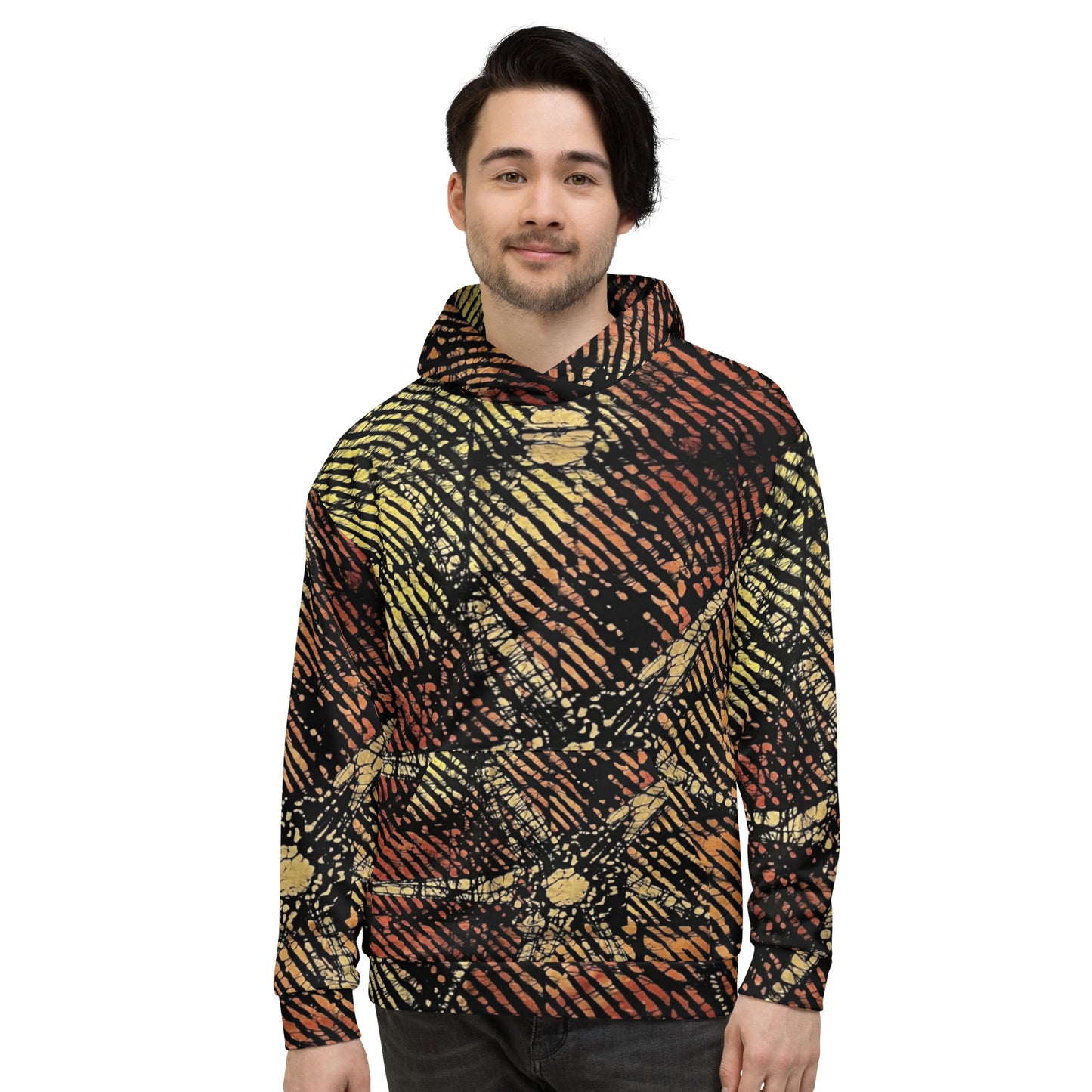 Yellow Orange Ankara Unisex Hoodie