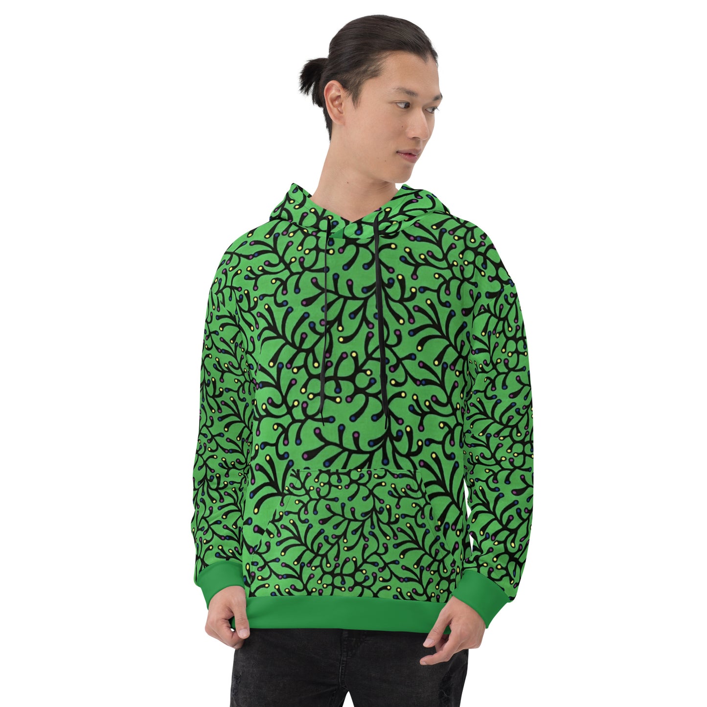 Green Dotted Ankara Unisex Hoodie