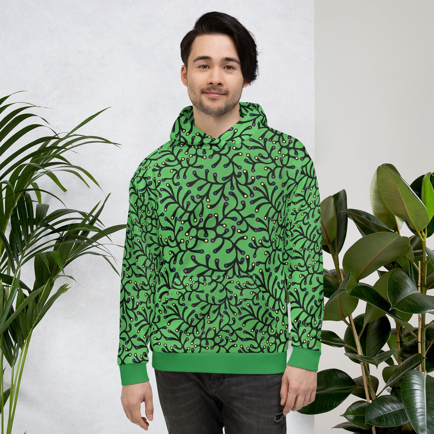 Green Dotted Ankara Unisex Hoodie