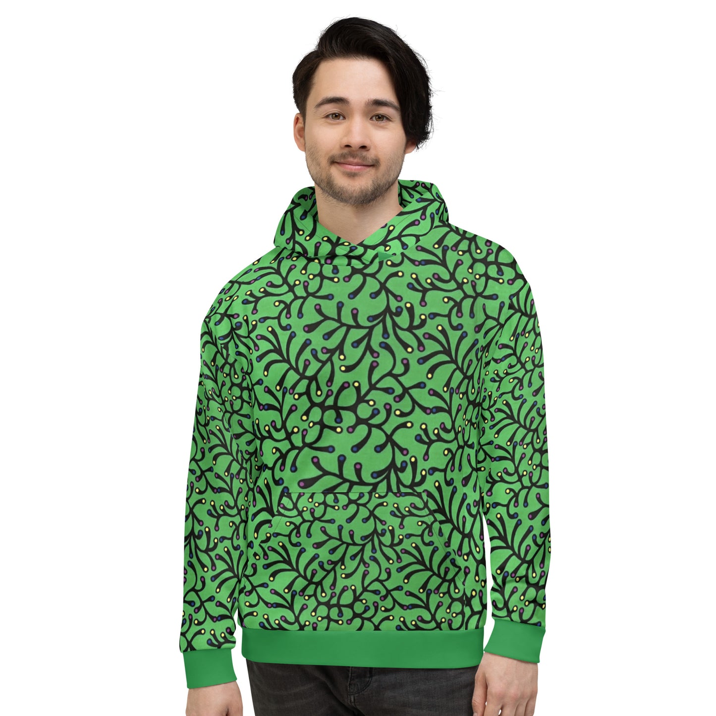 Green Dotted Ankara Unisex Hoodie