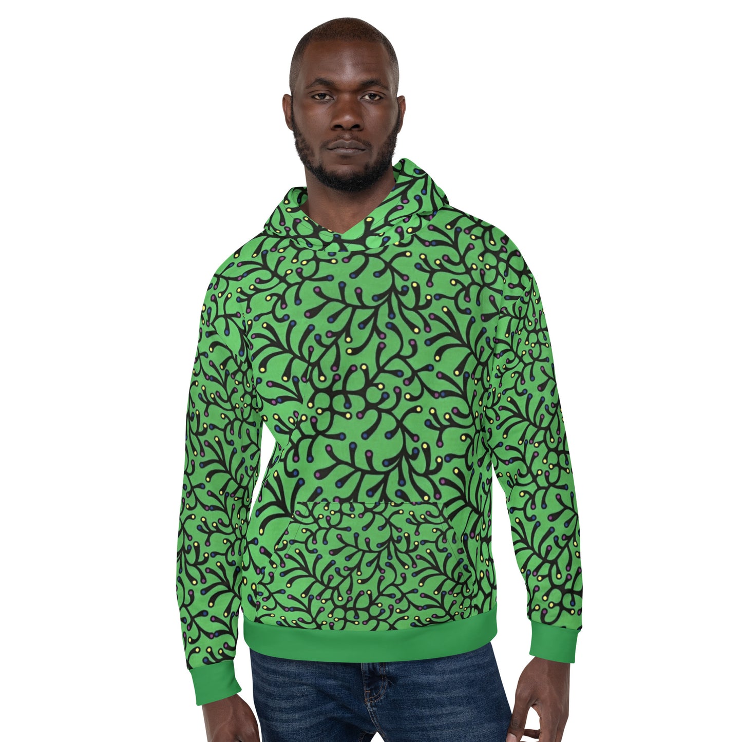 Green Dotted Ankara Unisex Hoodie