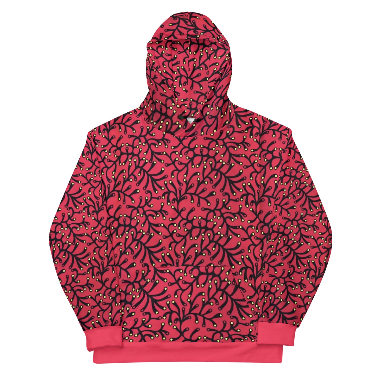 Red Dotted Ankara Unisex Hoodie