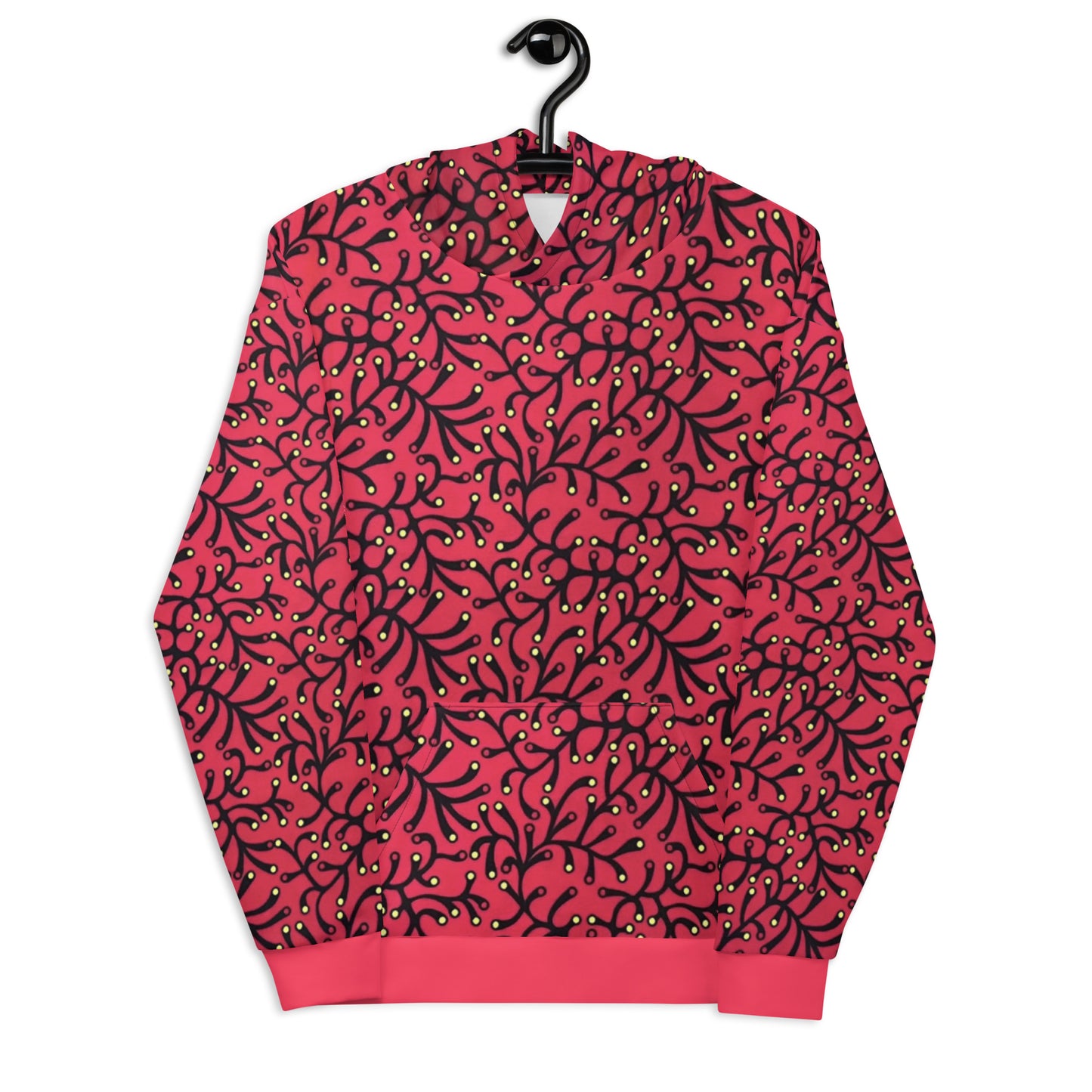 Red Dotted Ankara Unisex Hoodie