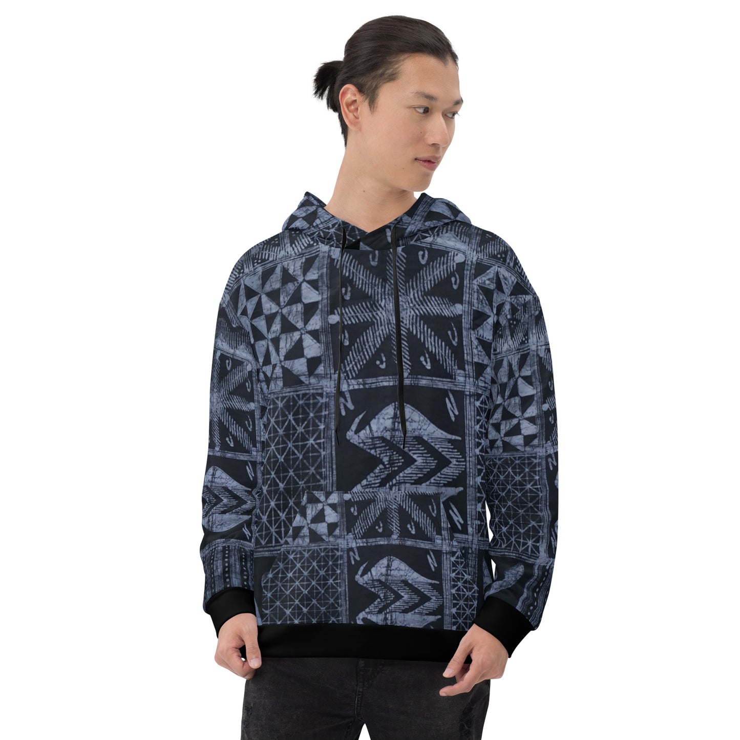 Dark Blue Adire Unisex Hoodie