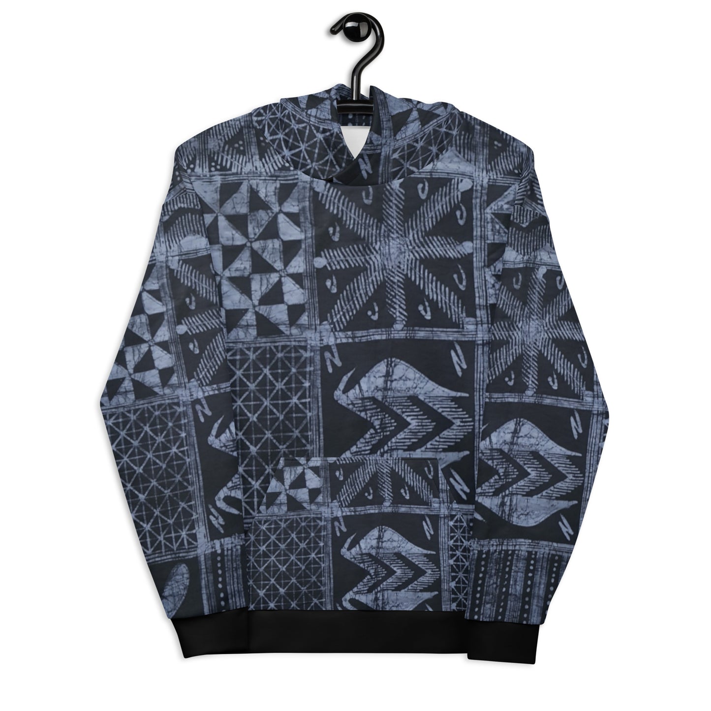 Dark Blue Adire Unisex Hoodie