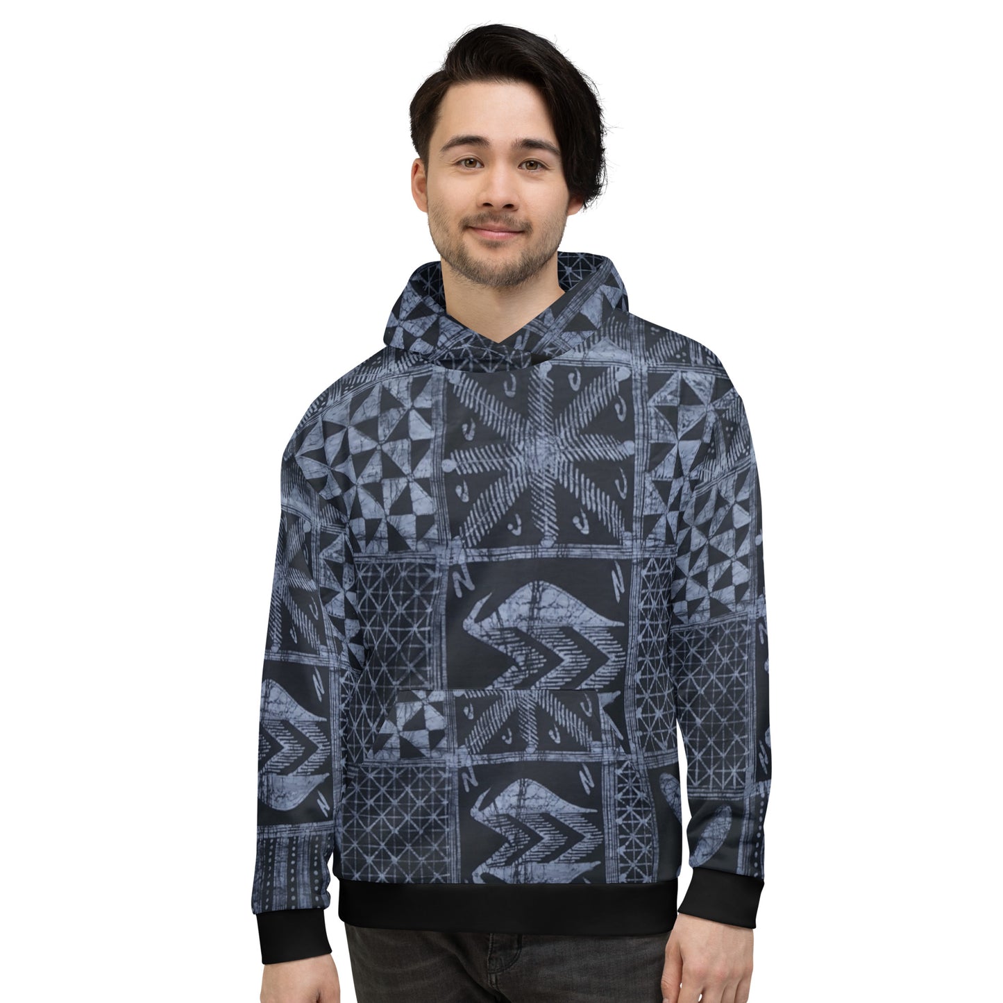 Dark Blue Adire Unisex Hoodie