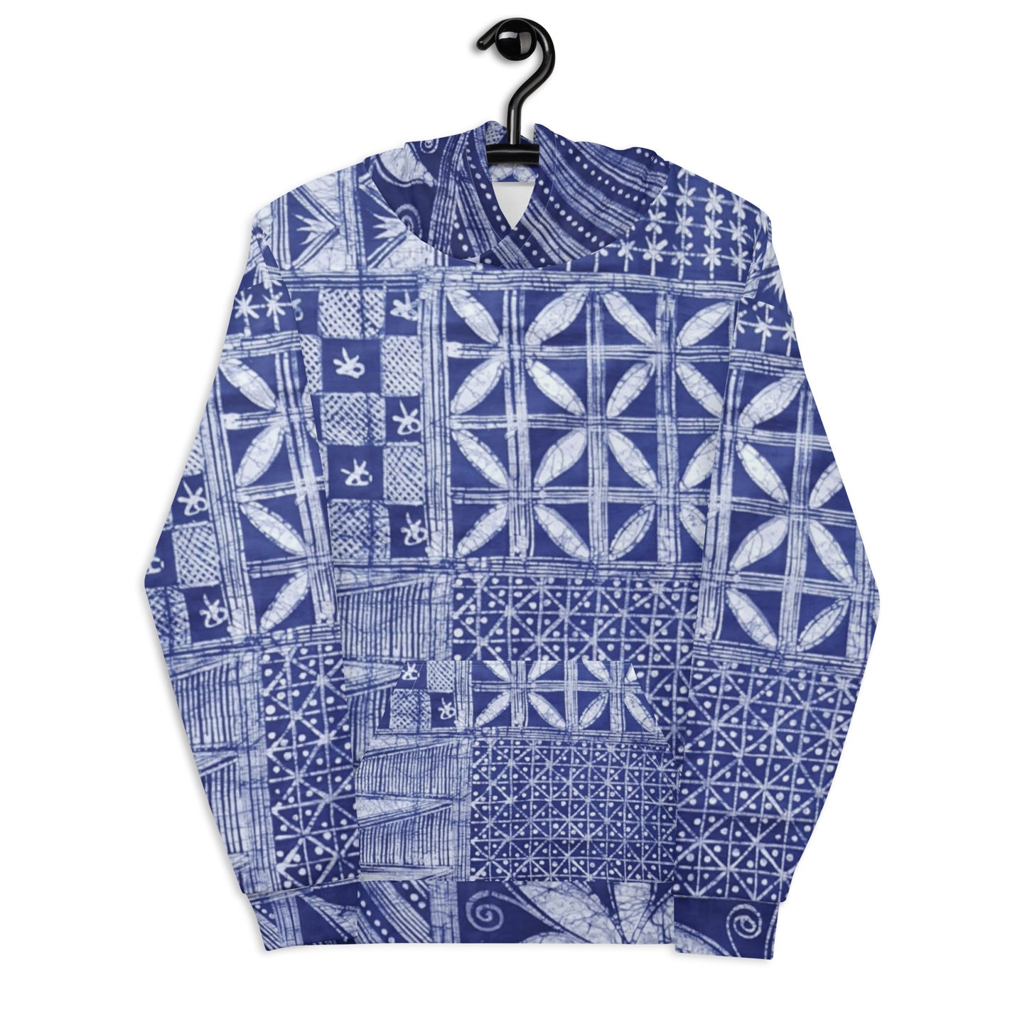 Blue African Adire Unisex Hoodie