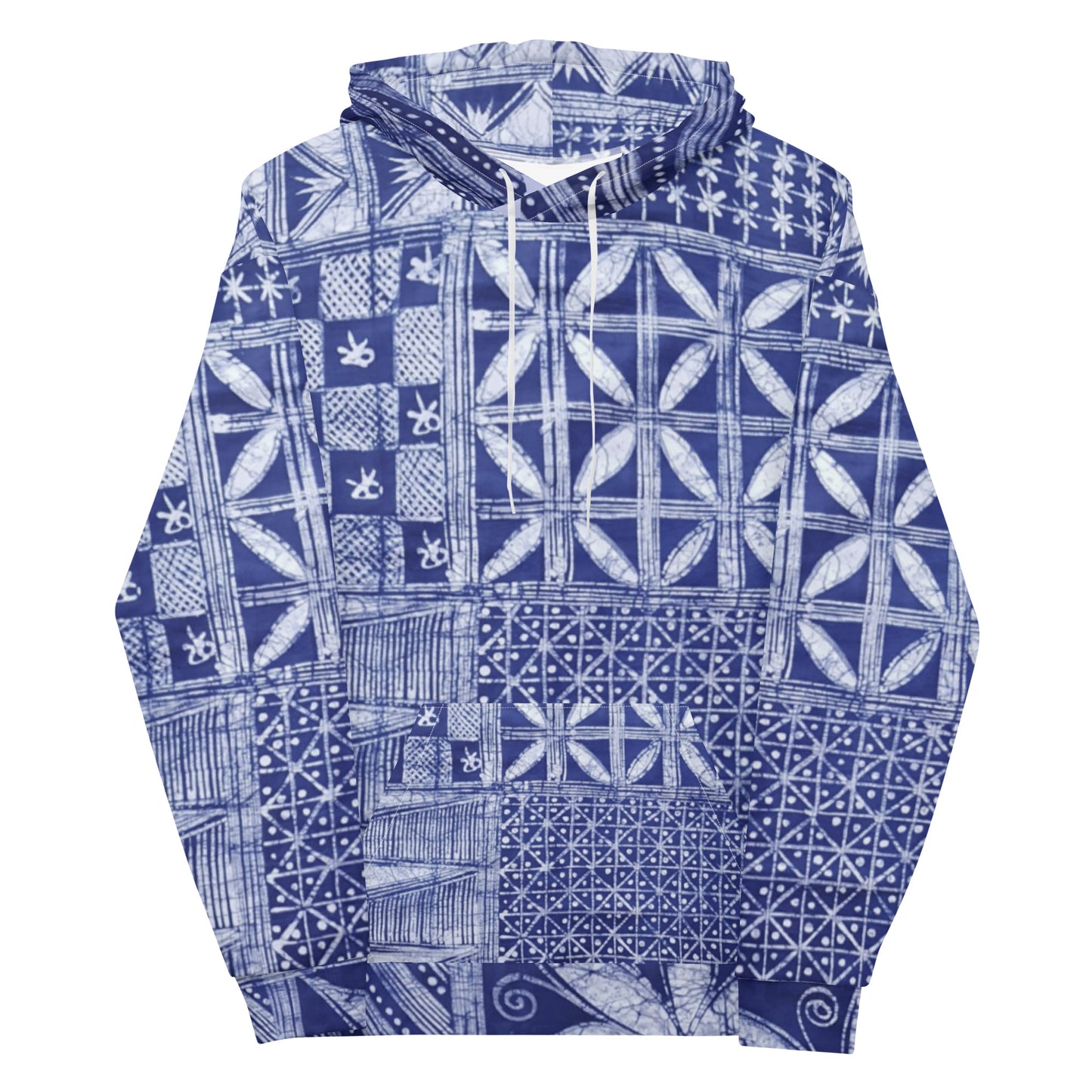 Blue African Adire Unisex Hoodie