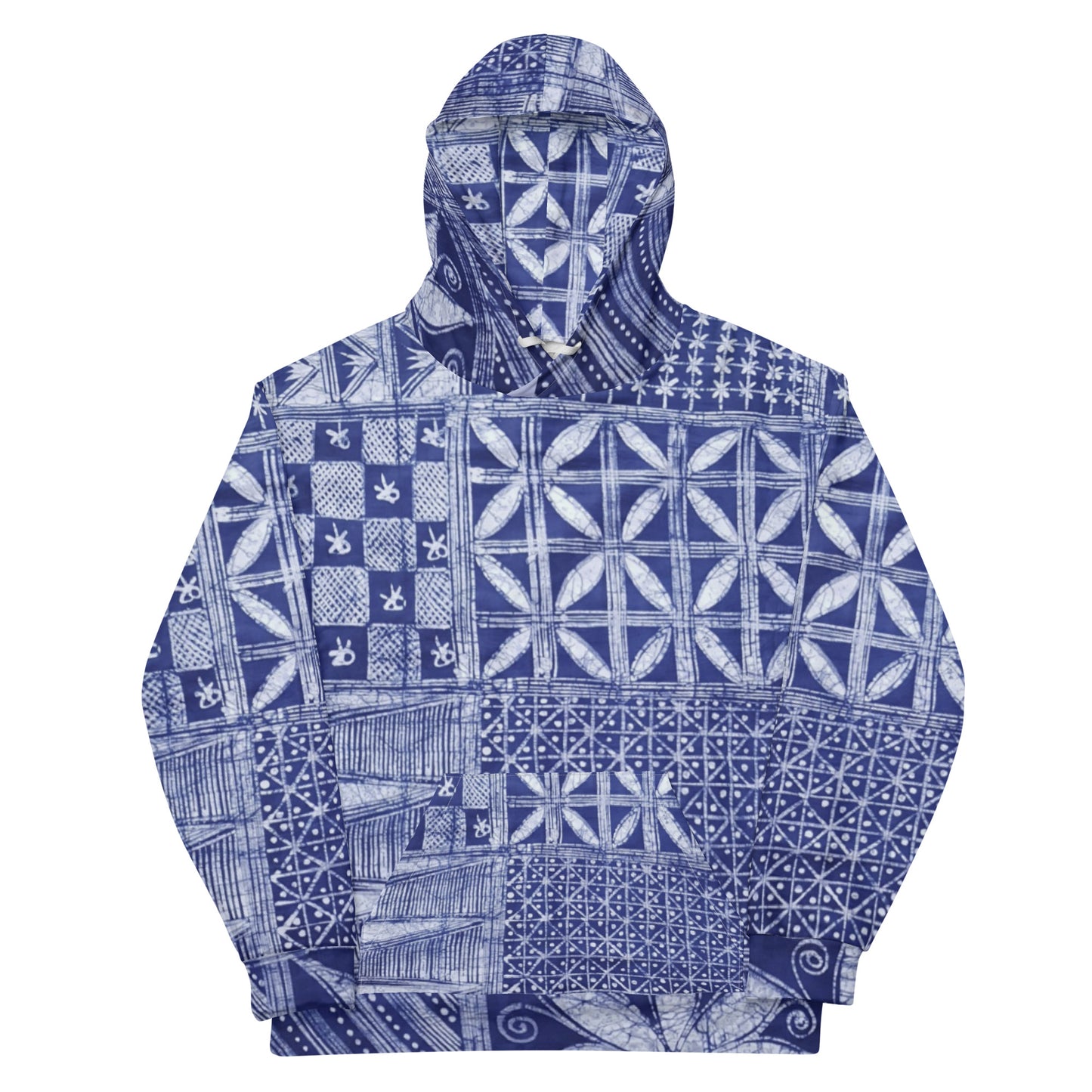 Blue African Adire Unisex Hoodie