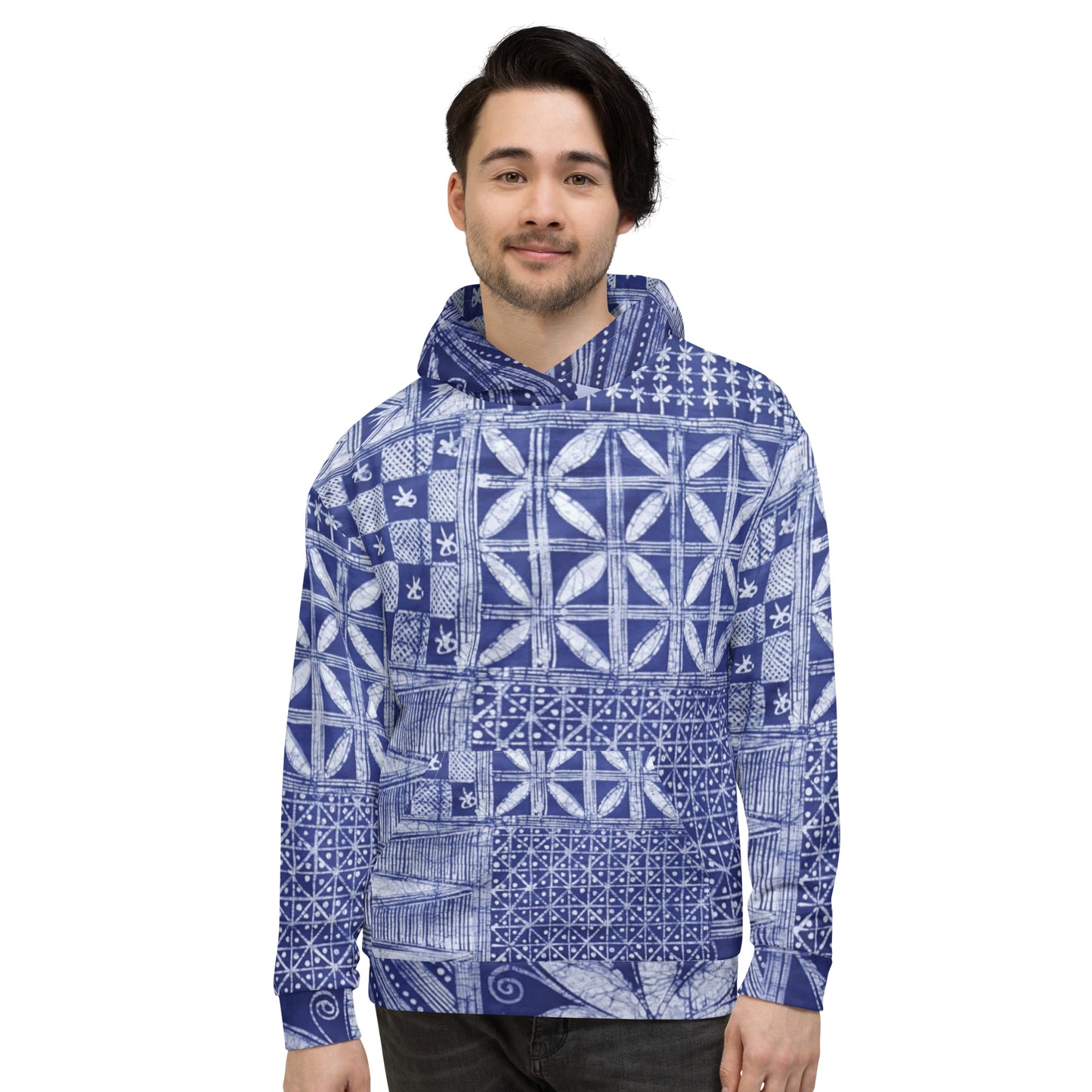 Blue African Adire Unisex Hoodie