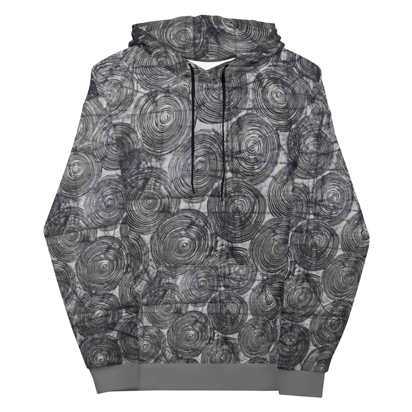 Black Swirls Adire Unisex Hoodie