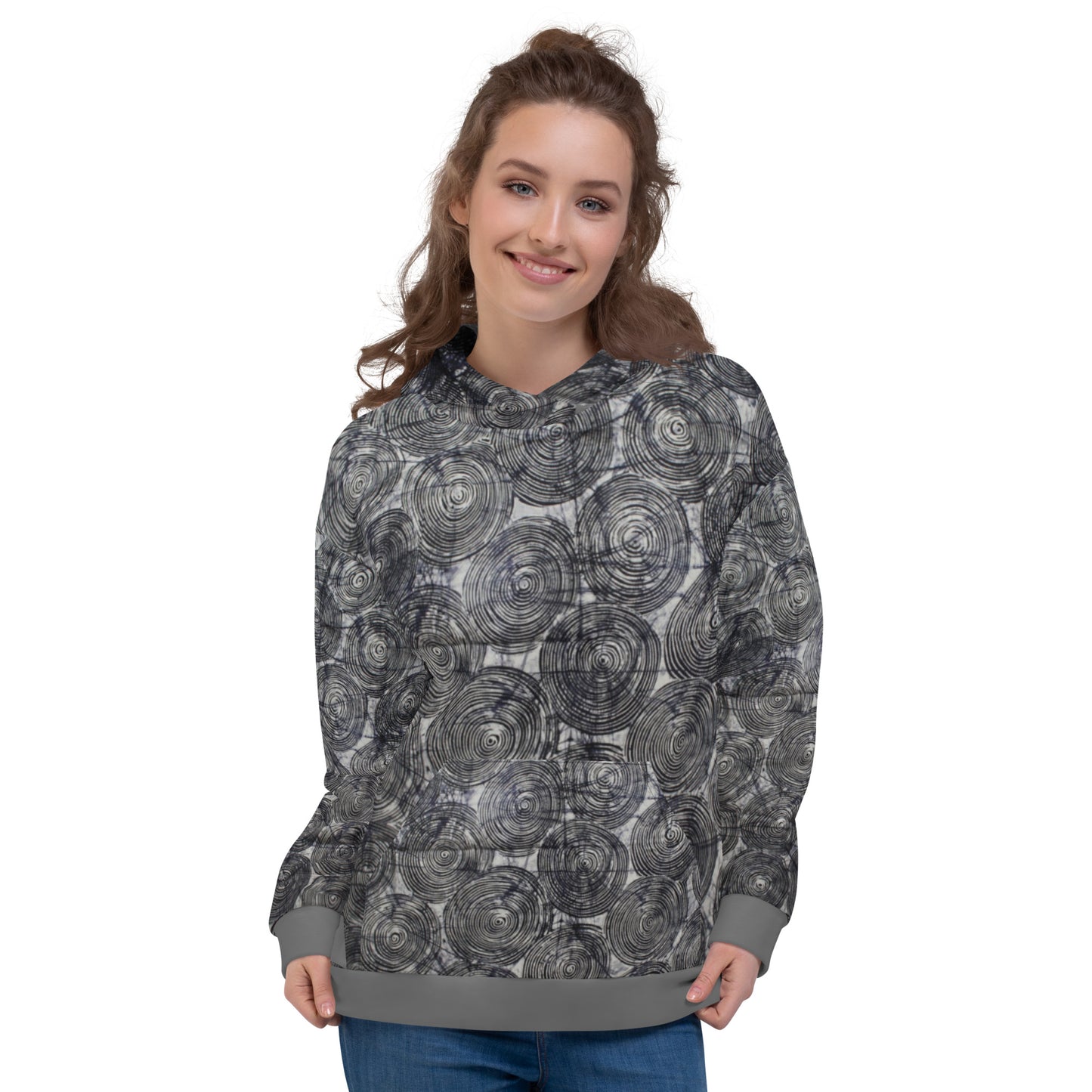 Black Swirls Adire Unisex Hoodie