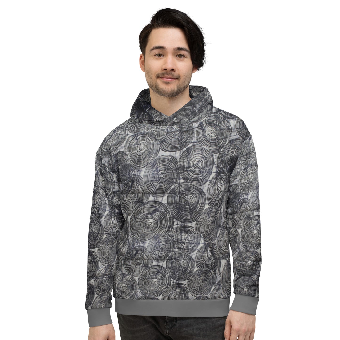 Black Swirls Adire Unisex Hoodie