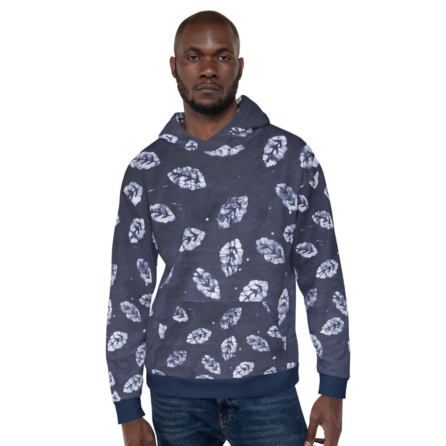 Indigo Leaf Adire Unisex Hoodie