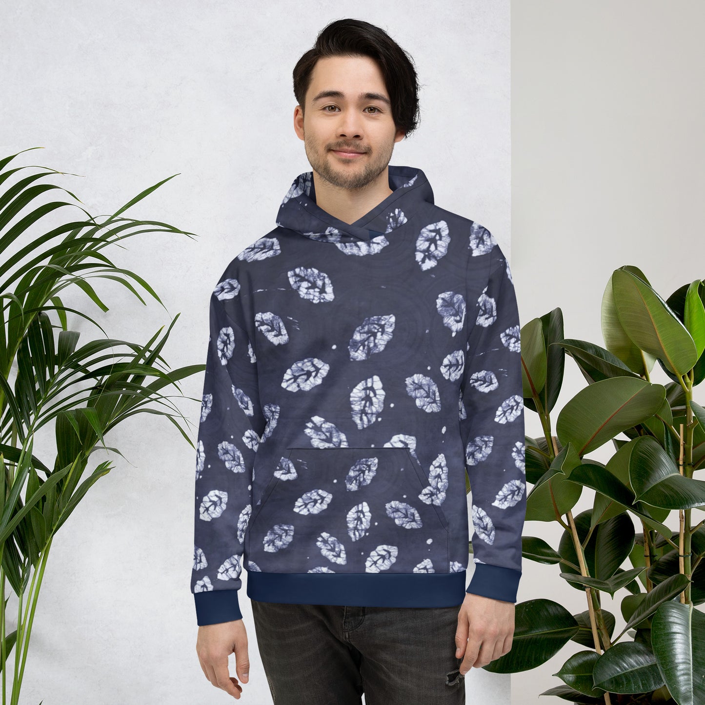 Indigo Leaf Adire Unisex Hoodie