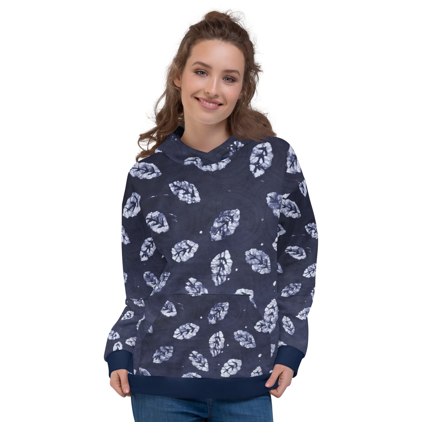 Indigo Leaf Adire Unisex Hoodie