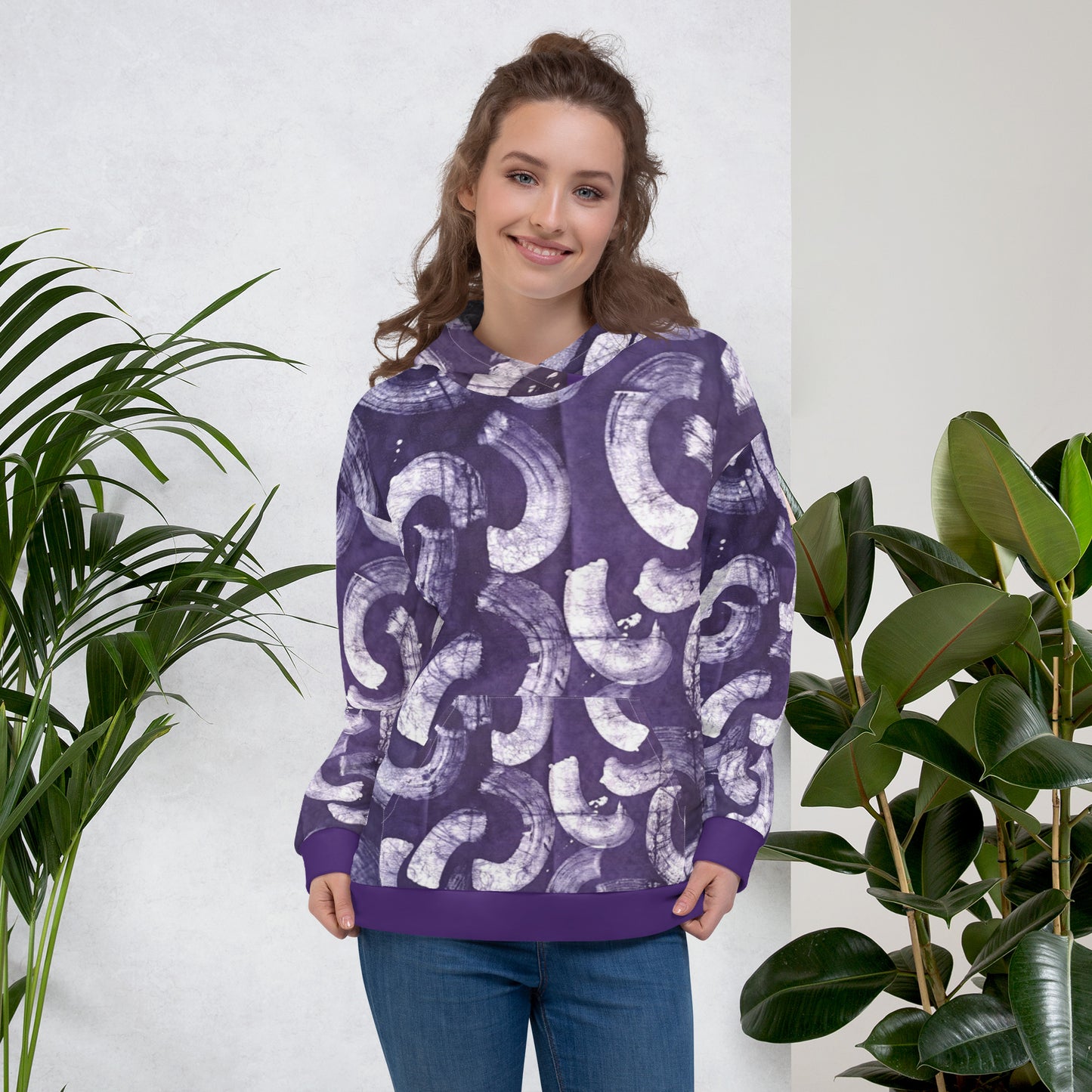 Purple Adire Unisex Hoodie