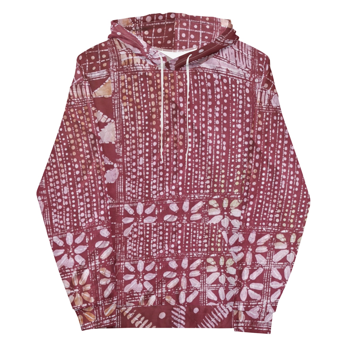 Red Traditional Adire Unisex Hoodie