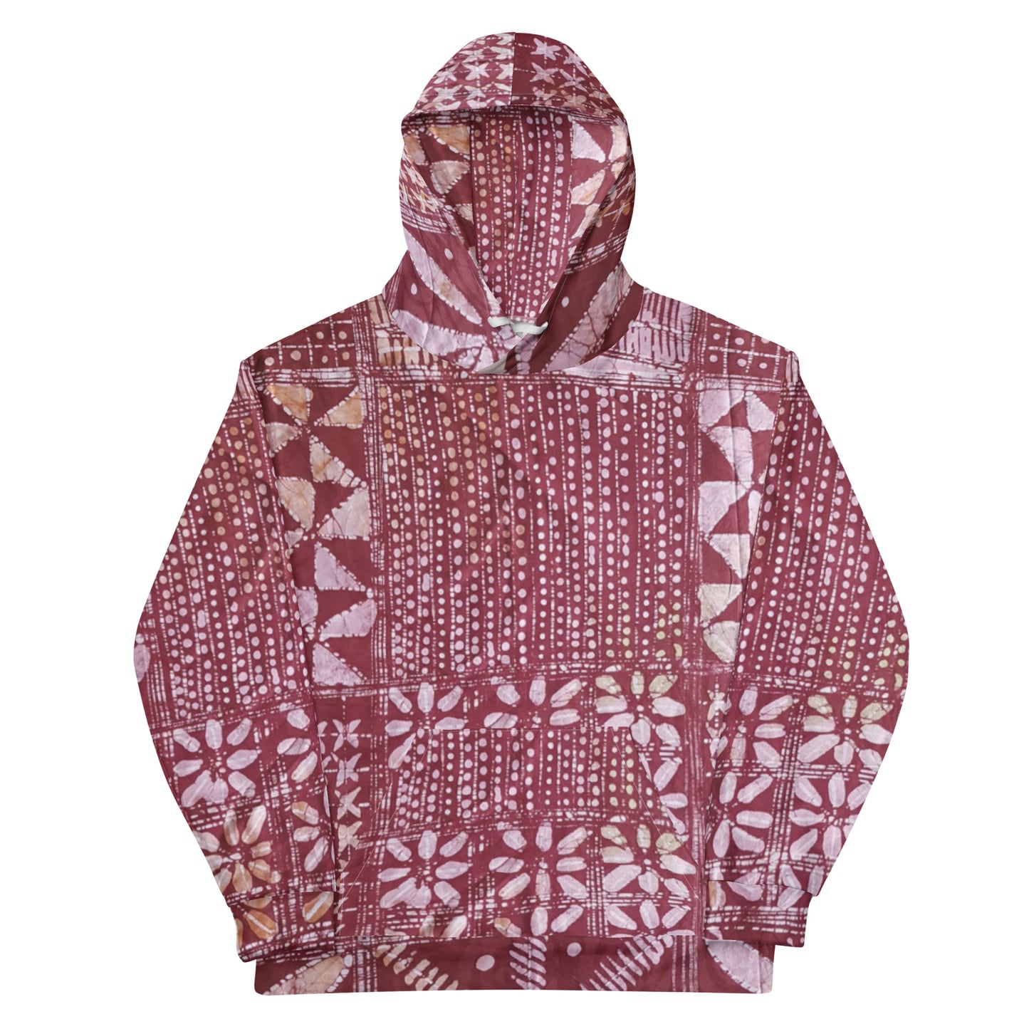 Red Traditional Adire Unisex Hoodie