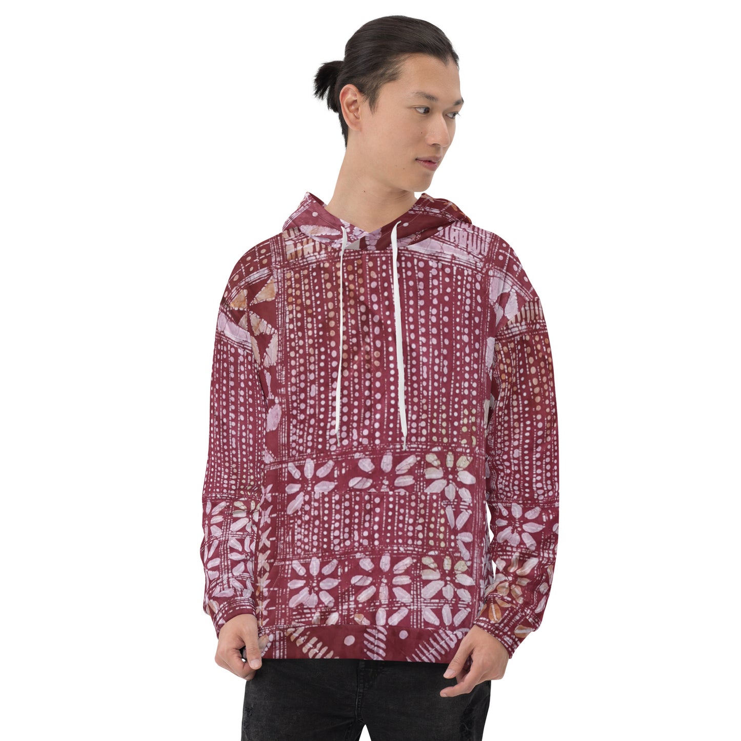 Red Traditional Adire Unisex Hoodie