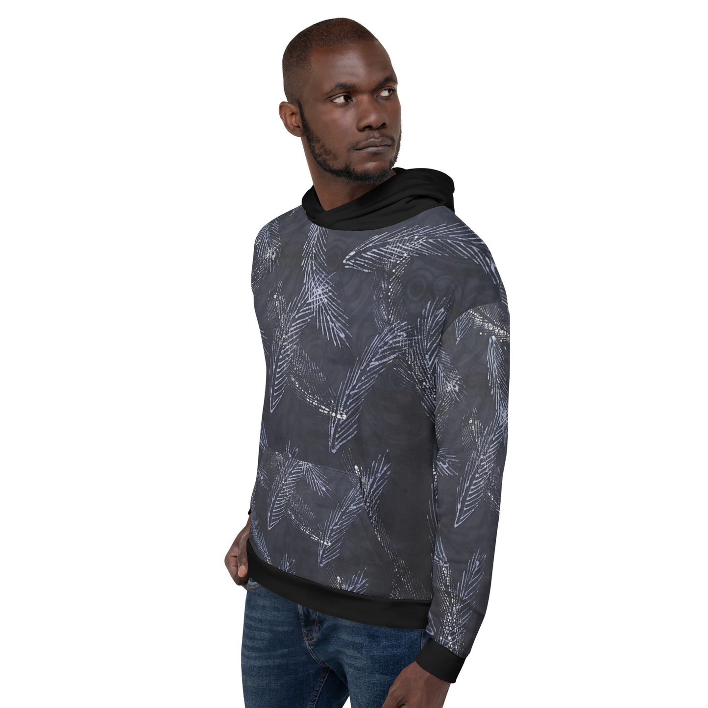 Indigo Black Adire Unisex Hoodie