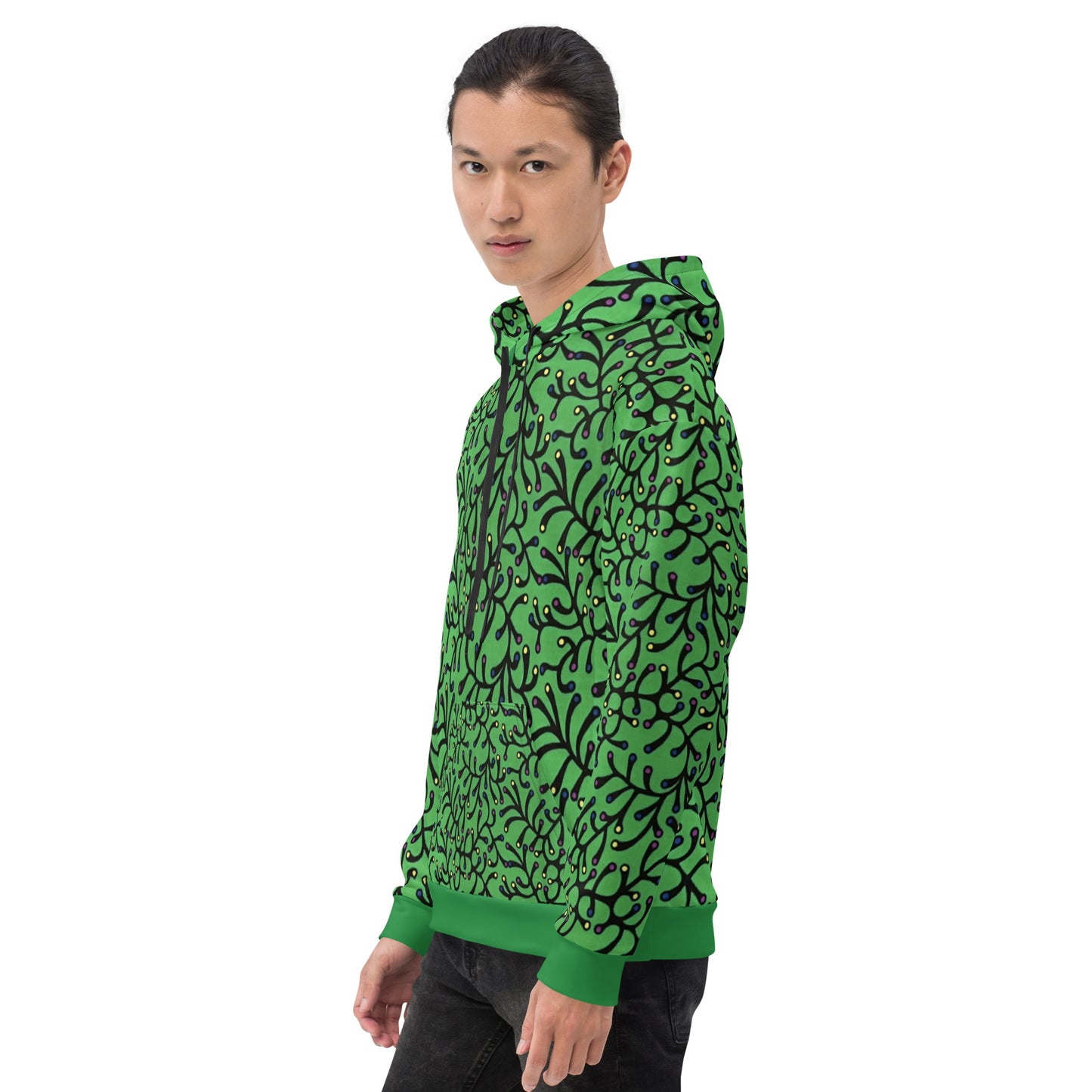 Green Dotted Ankara Unisex Hoodie