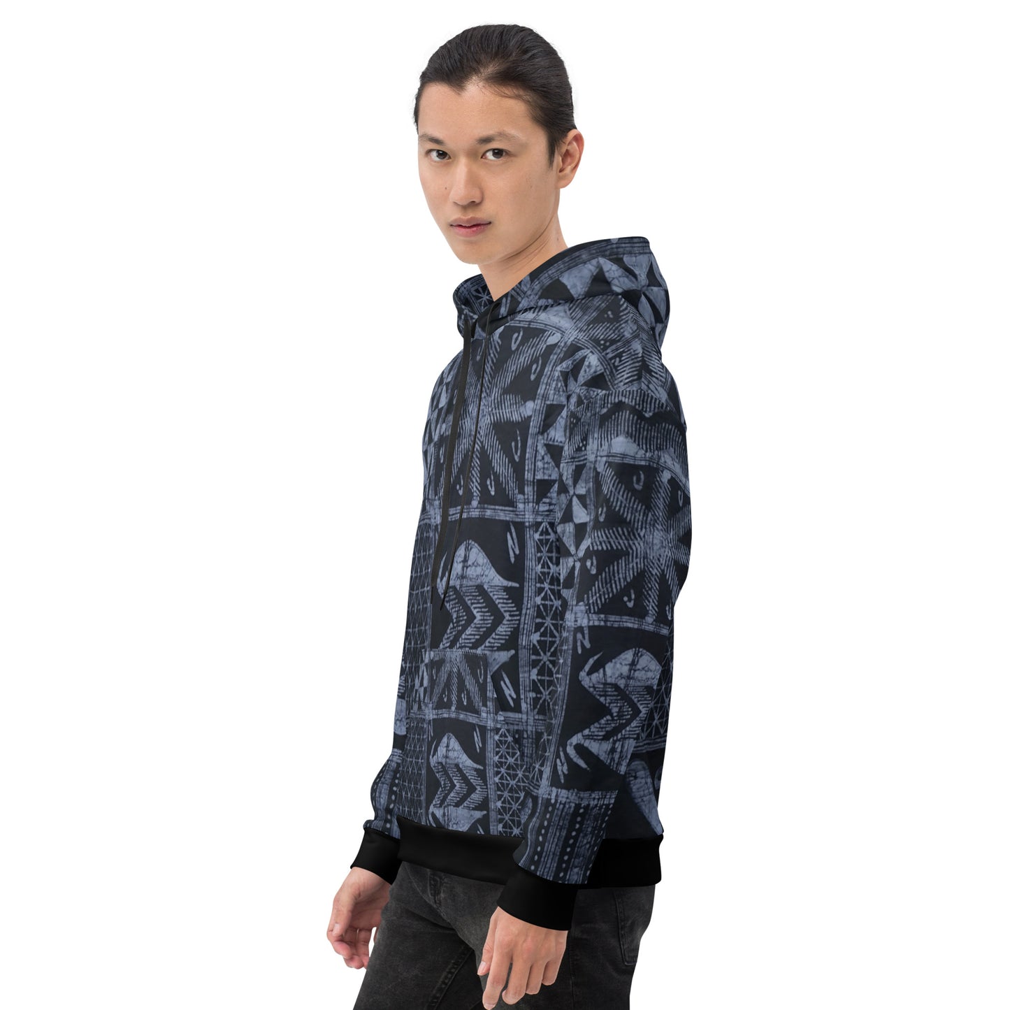 Dark Blue Adire Unisex Hoodie