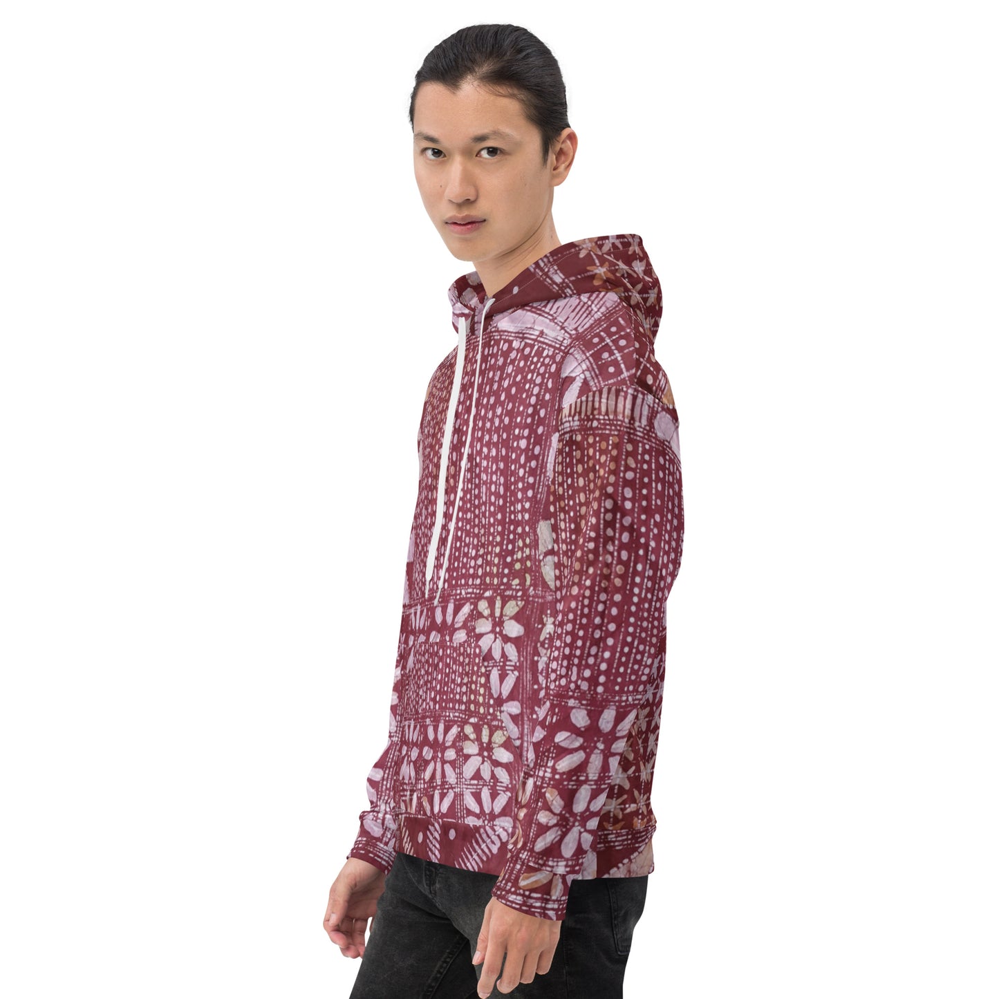 Red Traditional Adire Unisex Hoodie